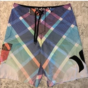 Men’s Multicolored Board Shorts, Size 34!